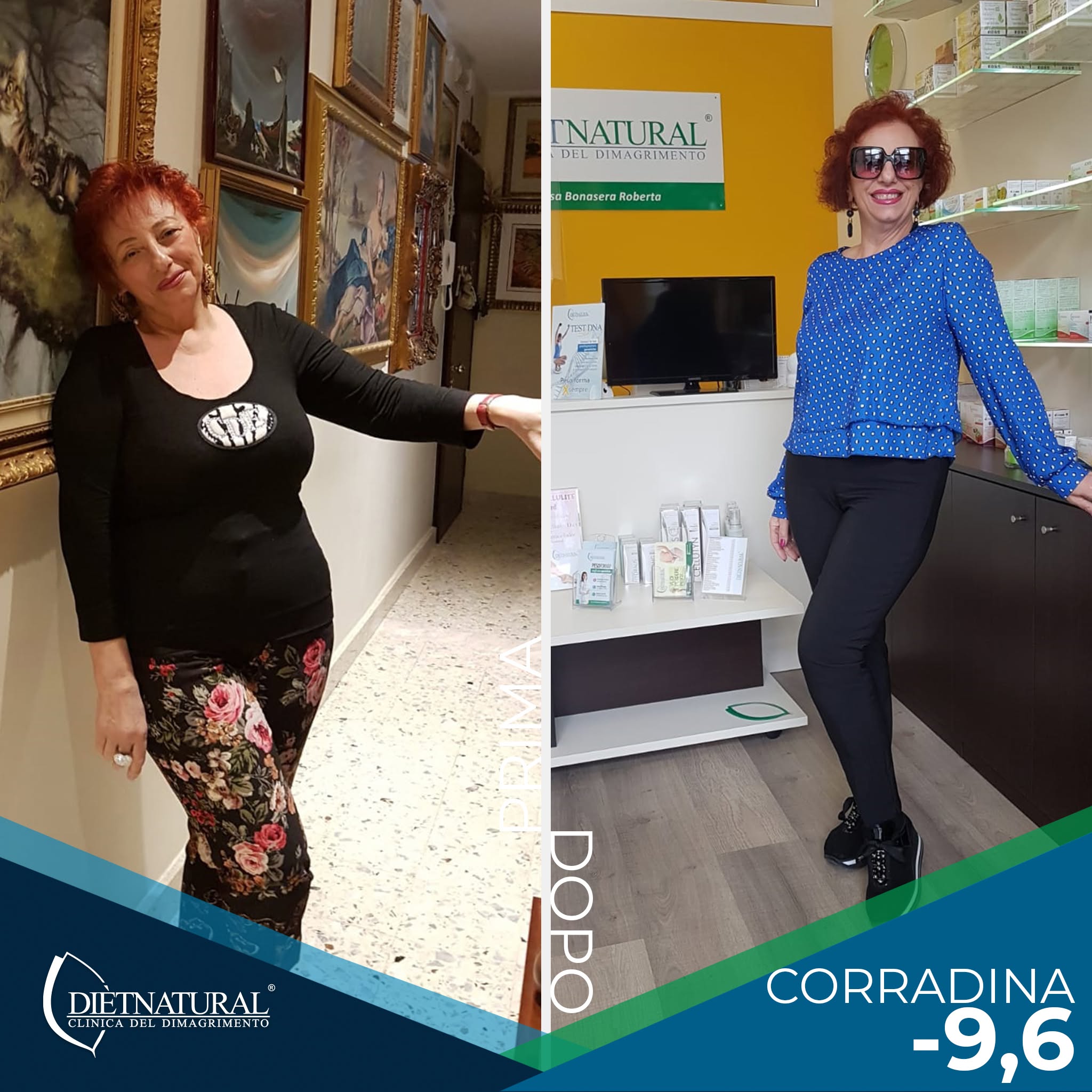 Corradina: testimonianza fotografica prima e dopo il percorso Diètnatural